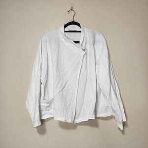 Bryn Walker White Single Button Cardigan Womens Size Small Linen White